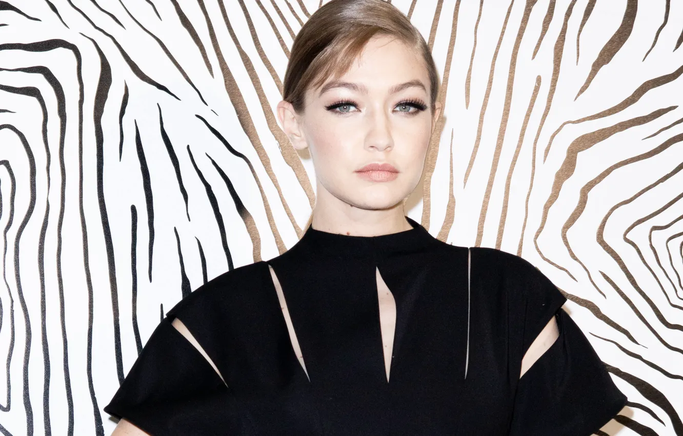 Фото обои взгляд, поза, модель, макияж, прическа, hair, Gigi Hadid, Джиджи Хадид