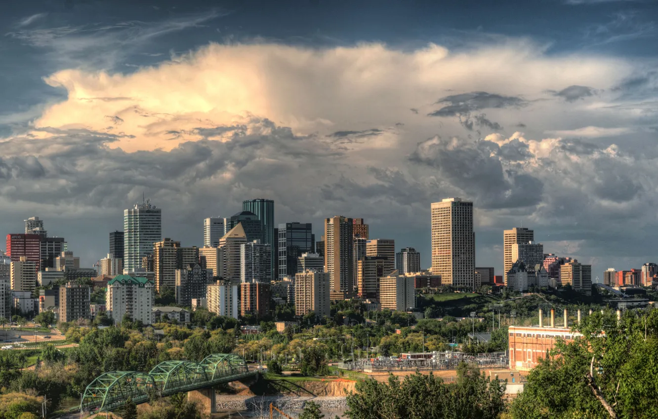 Фото обои Alberta, Canada, Downtown, Skyline, Stitch, Edmonton