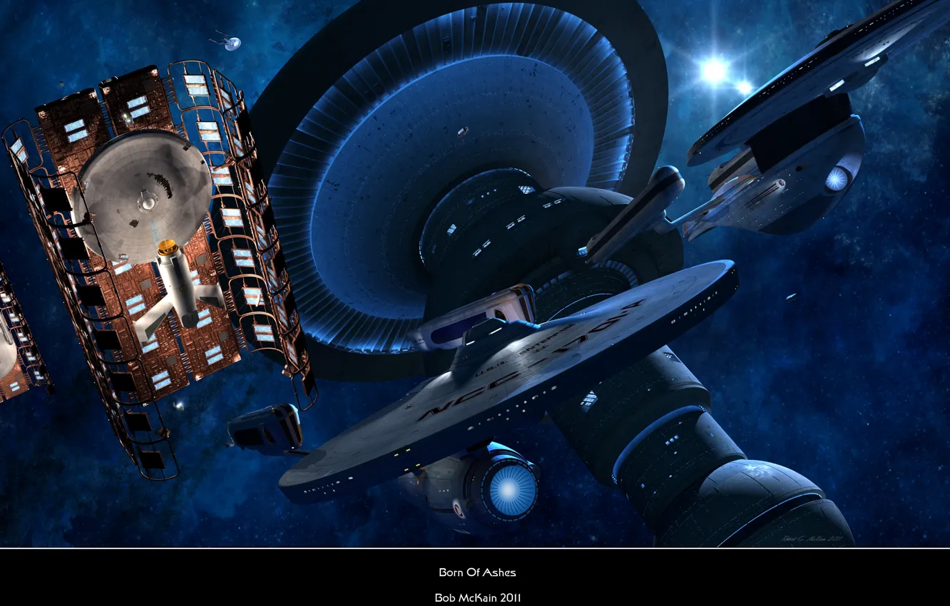 Фото обои spaceships, spacestation, born of ashes