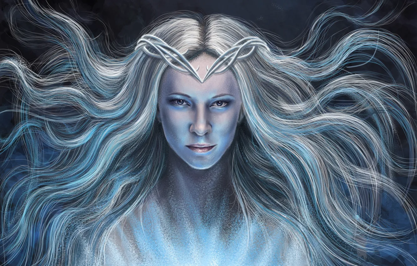 Фото обои взгляд, девушка, кино, волосы, властелин колец, арт, The Lord of the Rings, Galadriel