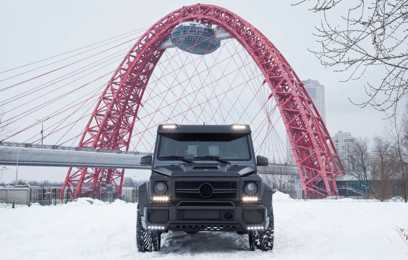 Фото обои Mercedes, Winter, AMG, Moscow, W463, G65, Carbon-pro