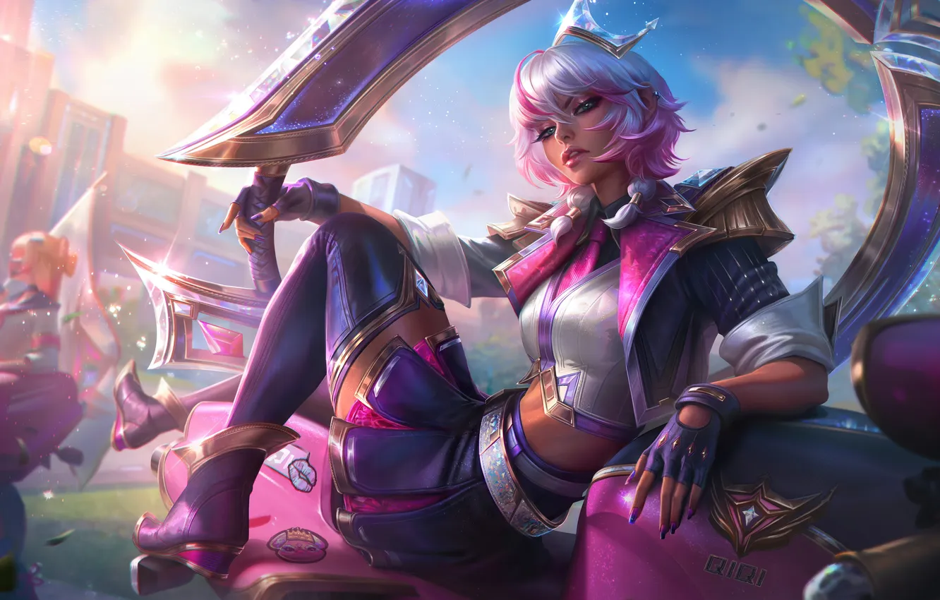 Фото обои League of Legends, digital art, Riot Games, GZG, Qiyana (League of Legends), Battle Academia (League …