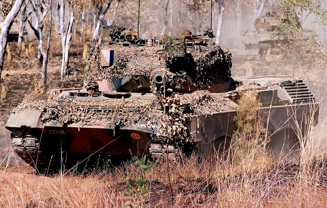 Фото обои танк, камуфляж, .рскраска, &ampquot;Leopard&ampquot;, ВС Австралии