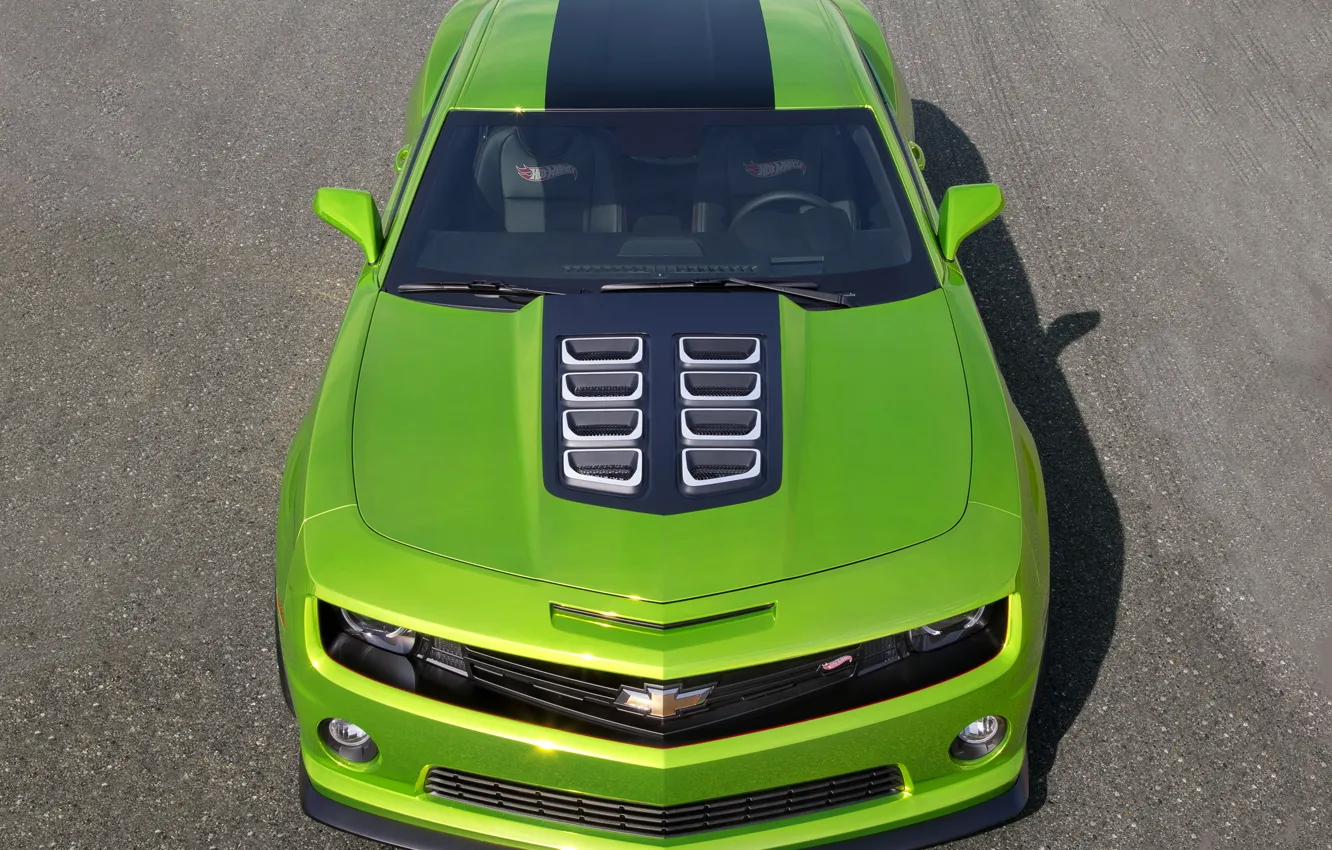 Фото обои green, Chevrolet, концепт, Camaro, передок, камаро, Hot Wheels