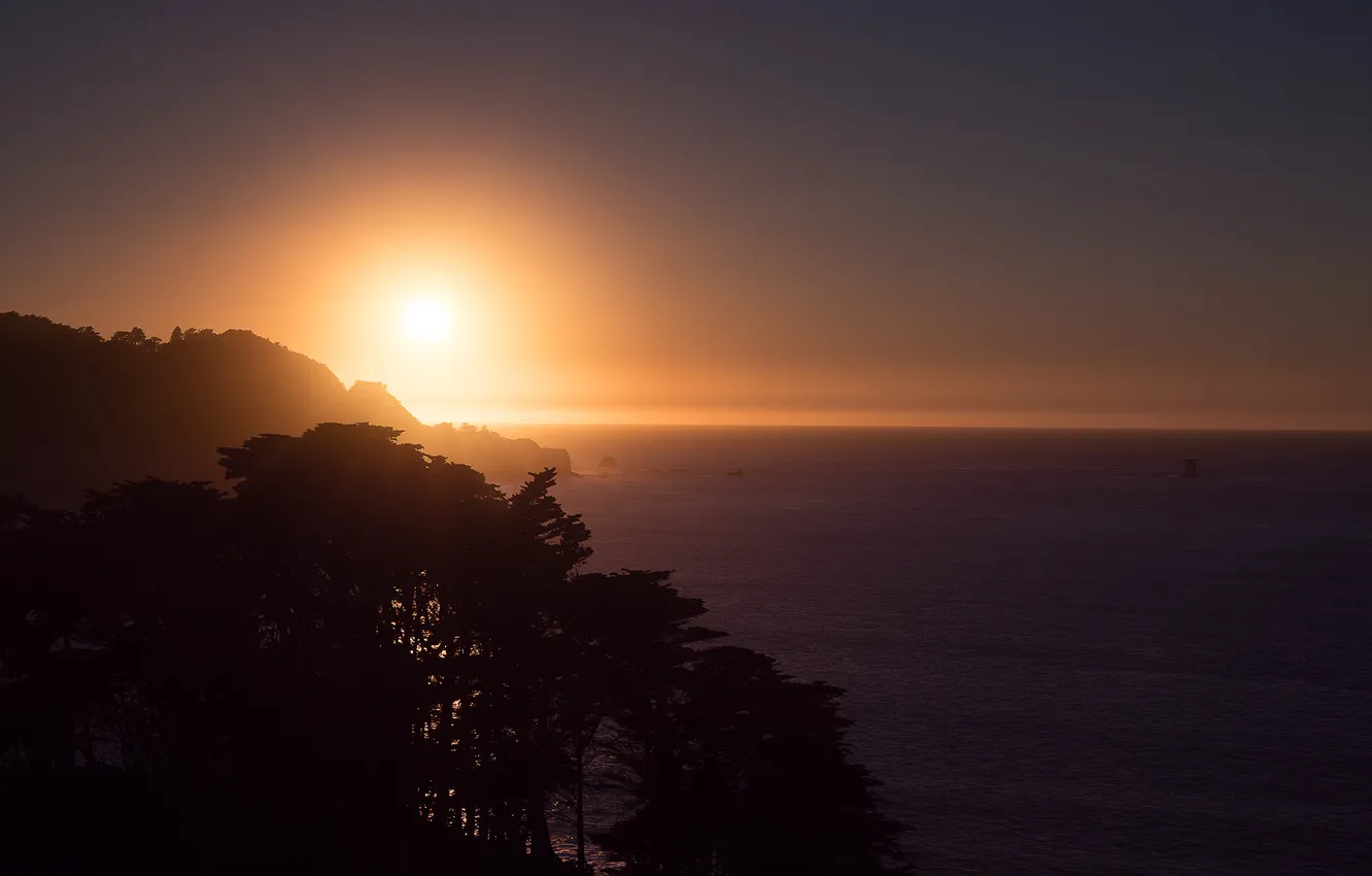 Фото обои City, Landscape, Sunset, Ocean, San-Francisco, West, Scape