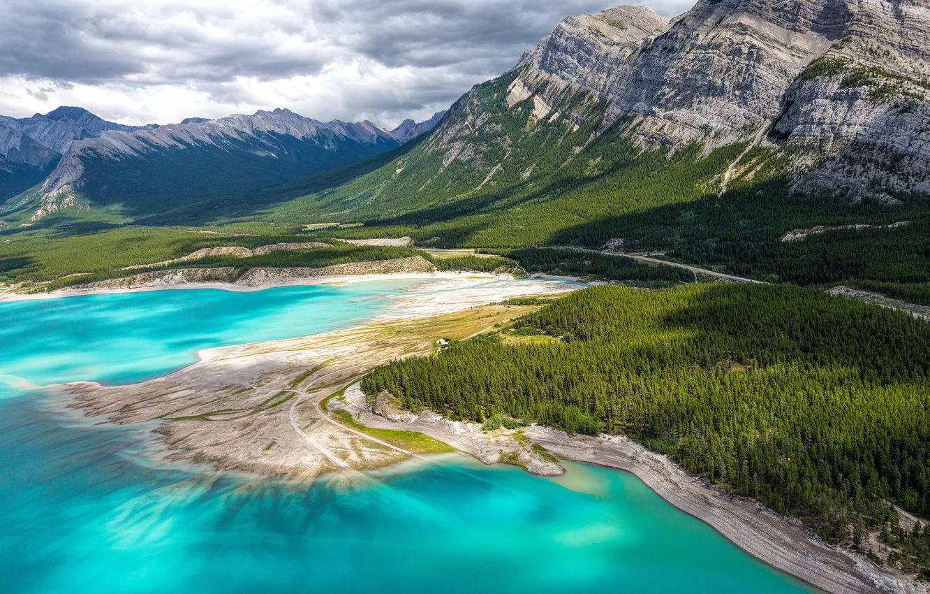 Фото обои море, горы, берег