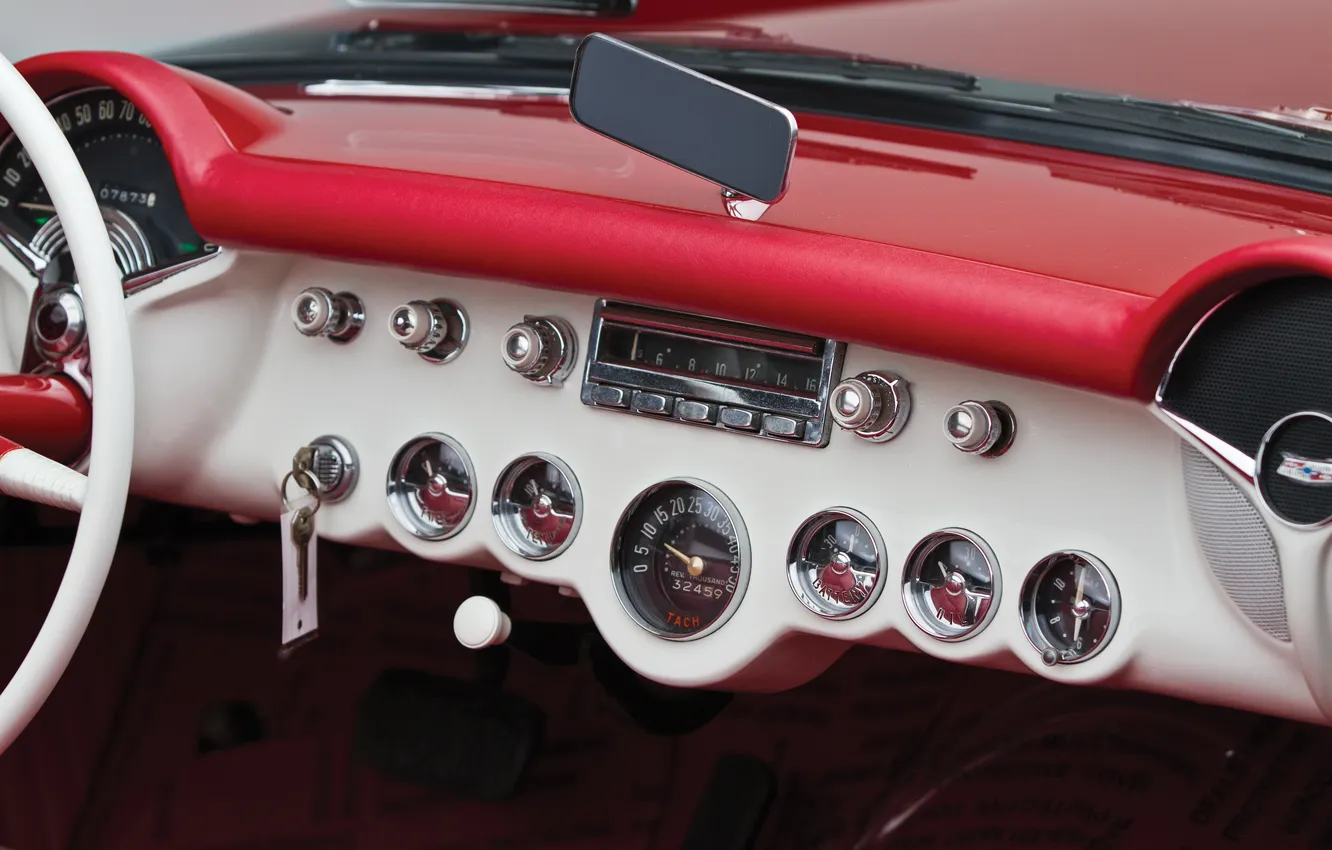 Фото обои Corvette, Chevrolet, 1954, Black, ретро автомобили, Chevrolet Corvette Black