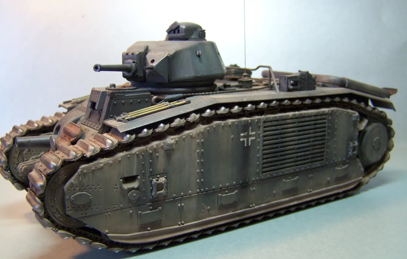Фото обои игрушка, танк, моделька, пехотный, 1930-х годов, Тяжелый, Char B1