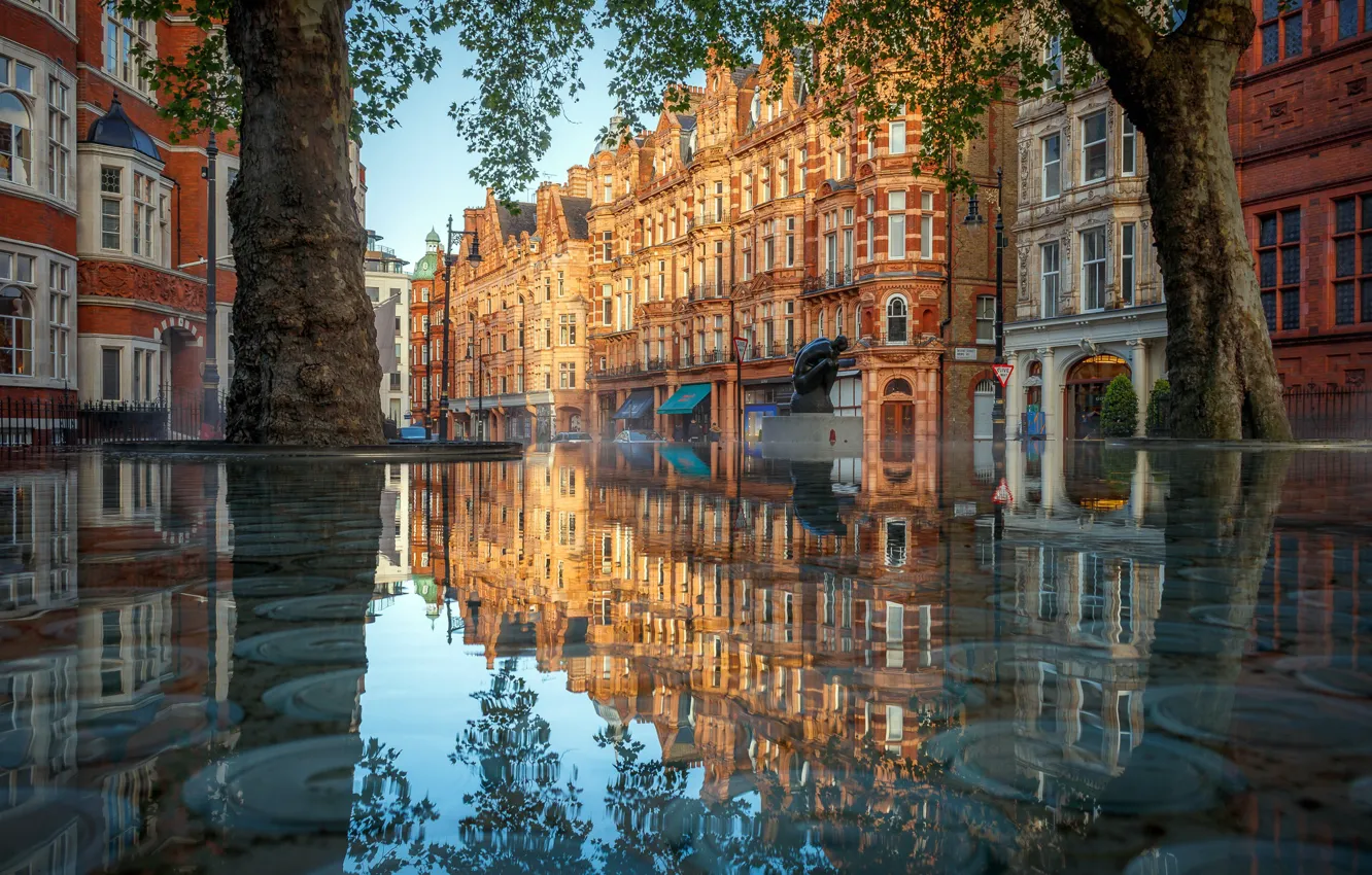 Фото обои город, London, reflection