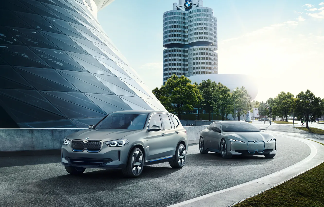 Фото обои Concept, BMW, 2018, электрокар, электрокроссовер, BMW iX3, i Vision Dynamics