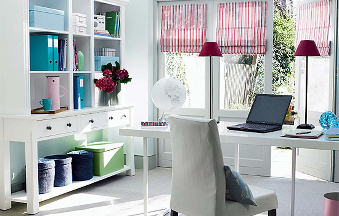 Фото обои дизайн, стиль, стол, комната, интерьер, pastel color, modern office