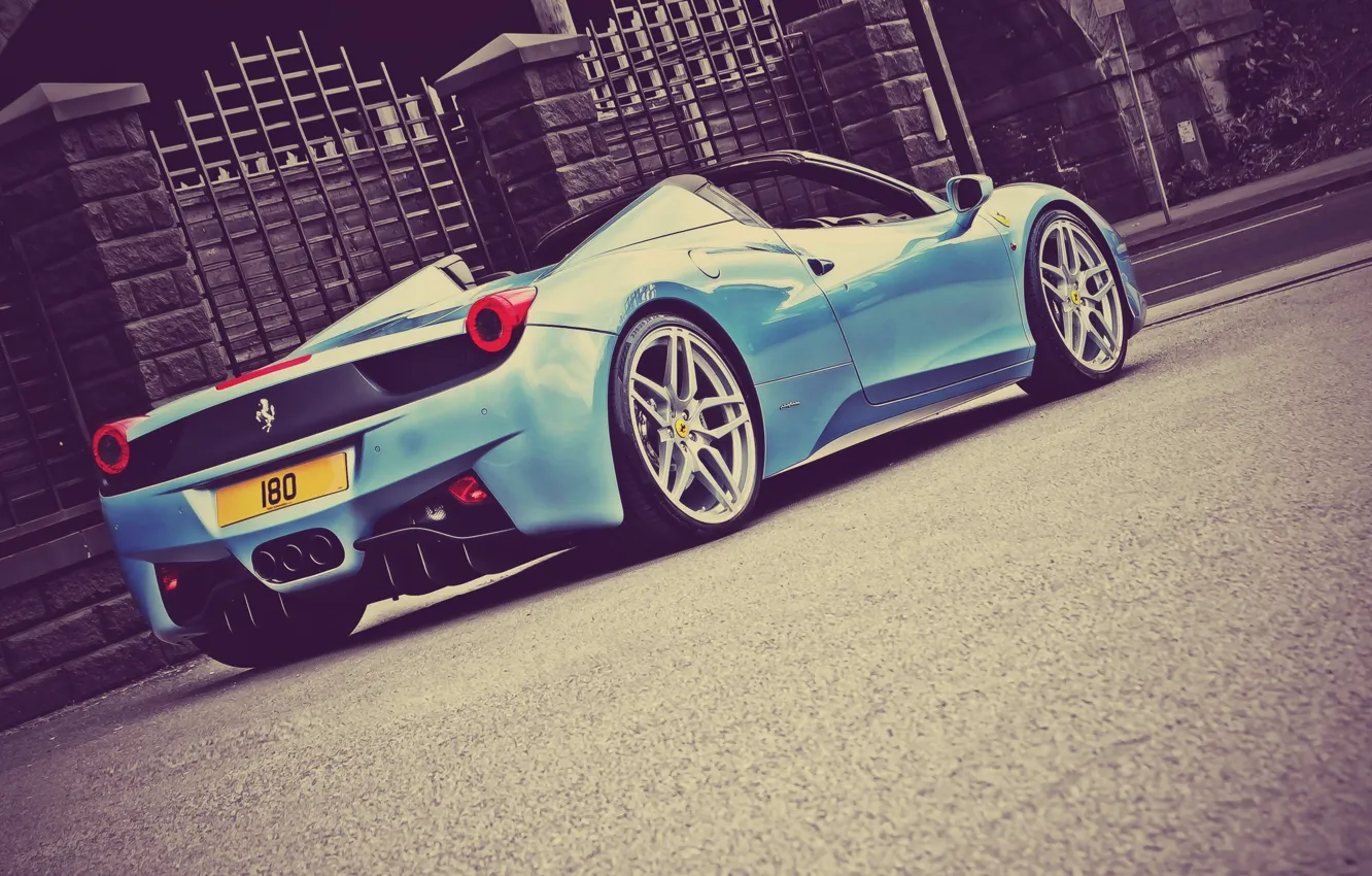 Фото обои Ferrari, 458, Italia, Spider, A Kahn Design, Back View