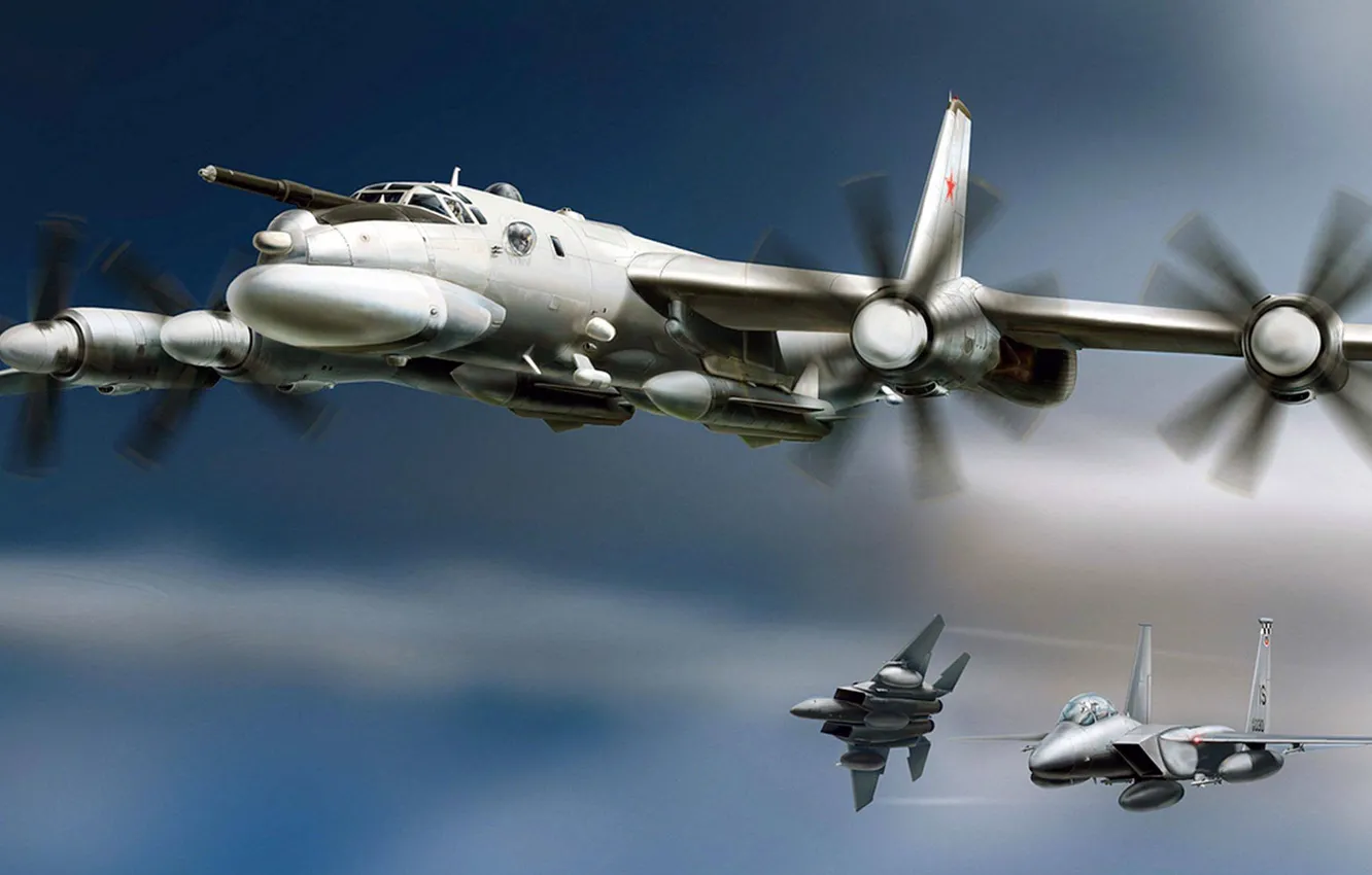 Фото обои рисунок, арт, bear, Ту-95, ОКБ А. Н. Туполева