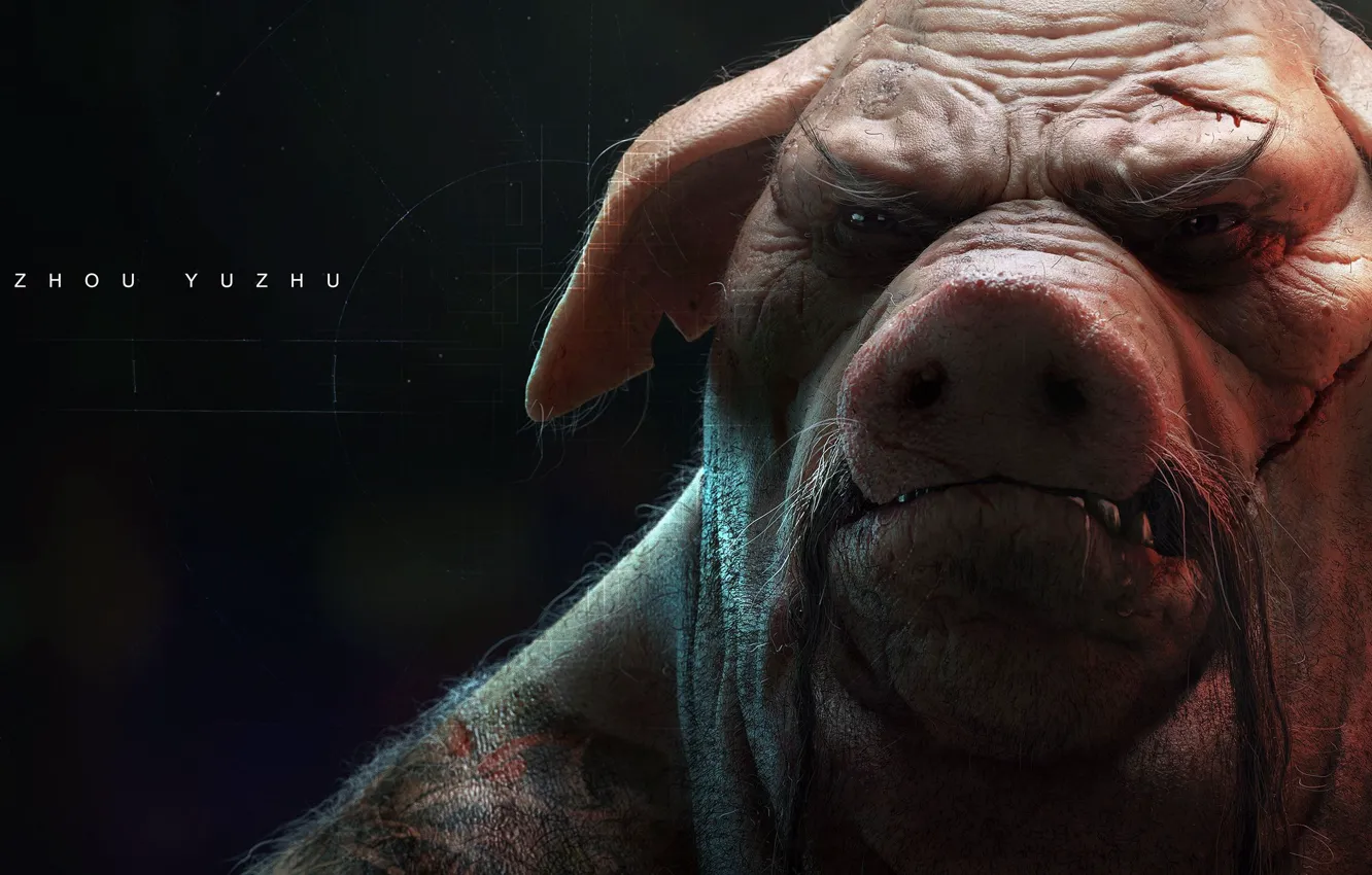Фото обои game, tatoo, fang, head, pig, Beyond Good & Evil 2