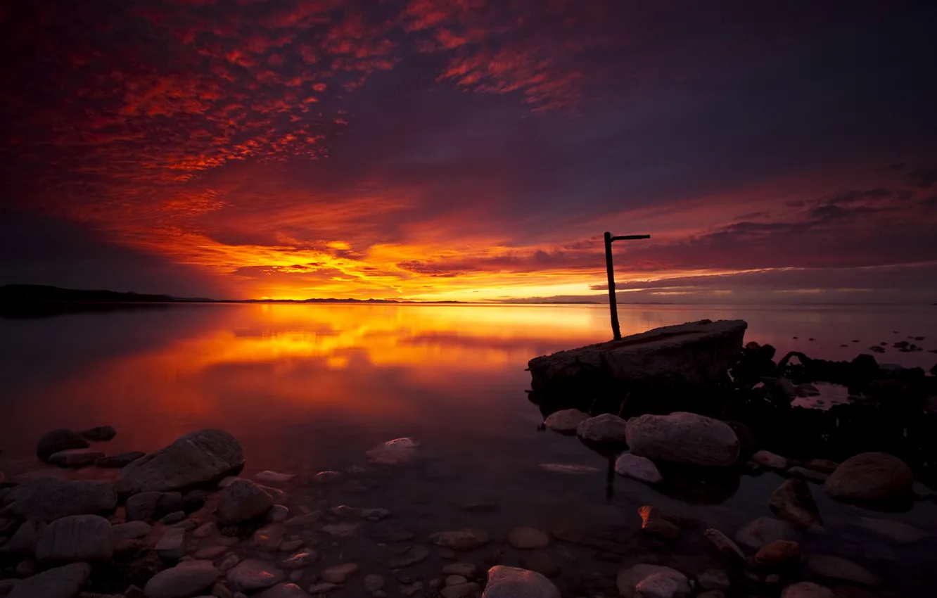 Фото обои sunset, antelope island, utah stat park