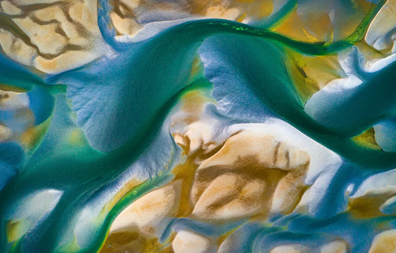 Фото обои river, delta, aerial photography