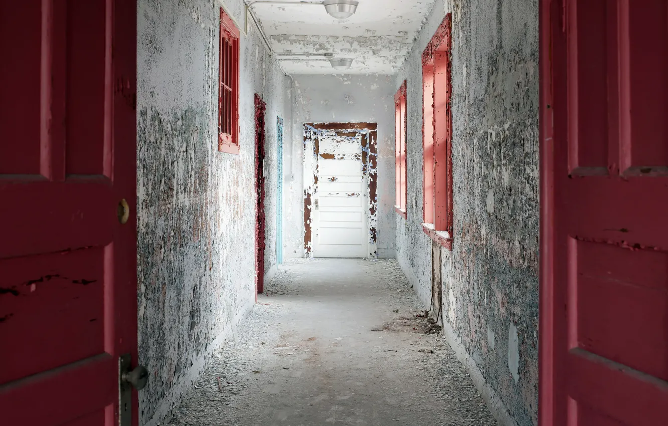Фото обои стены, двери, коридор