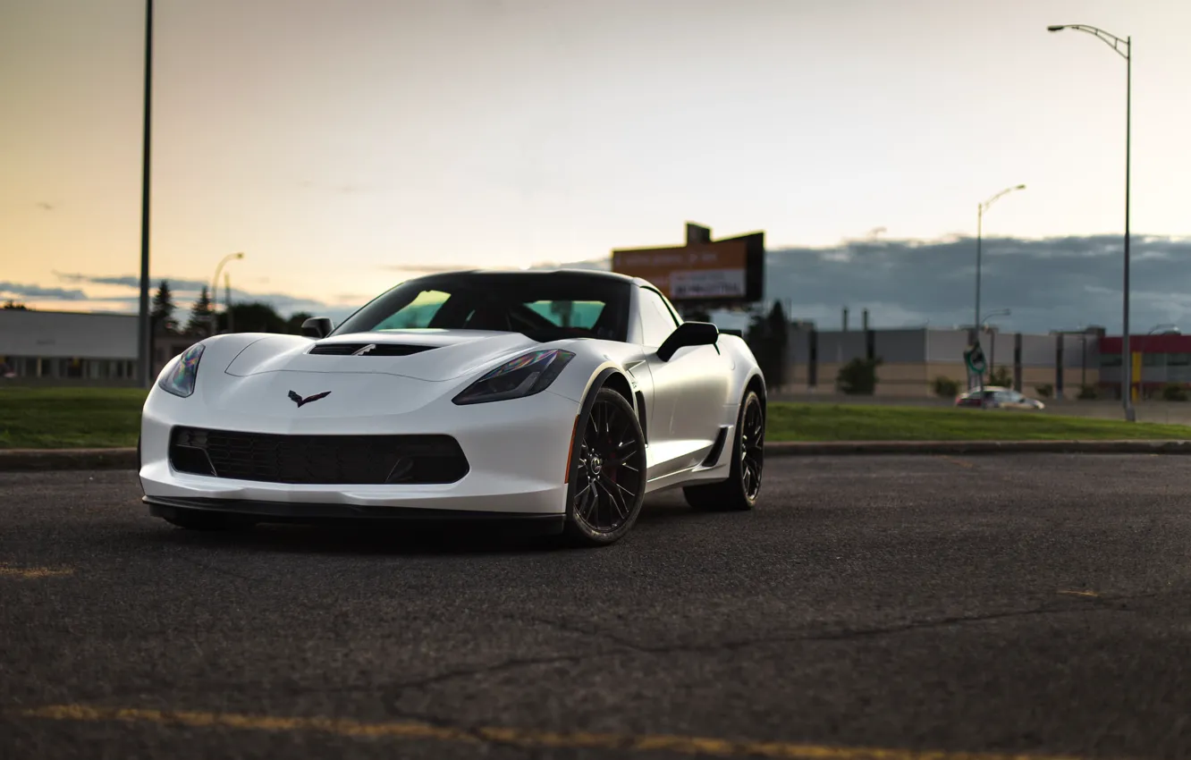 Фото обои Z06, Corvette, Chevrolet, White