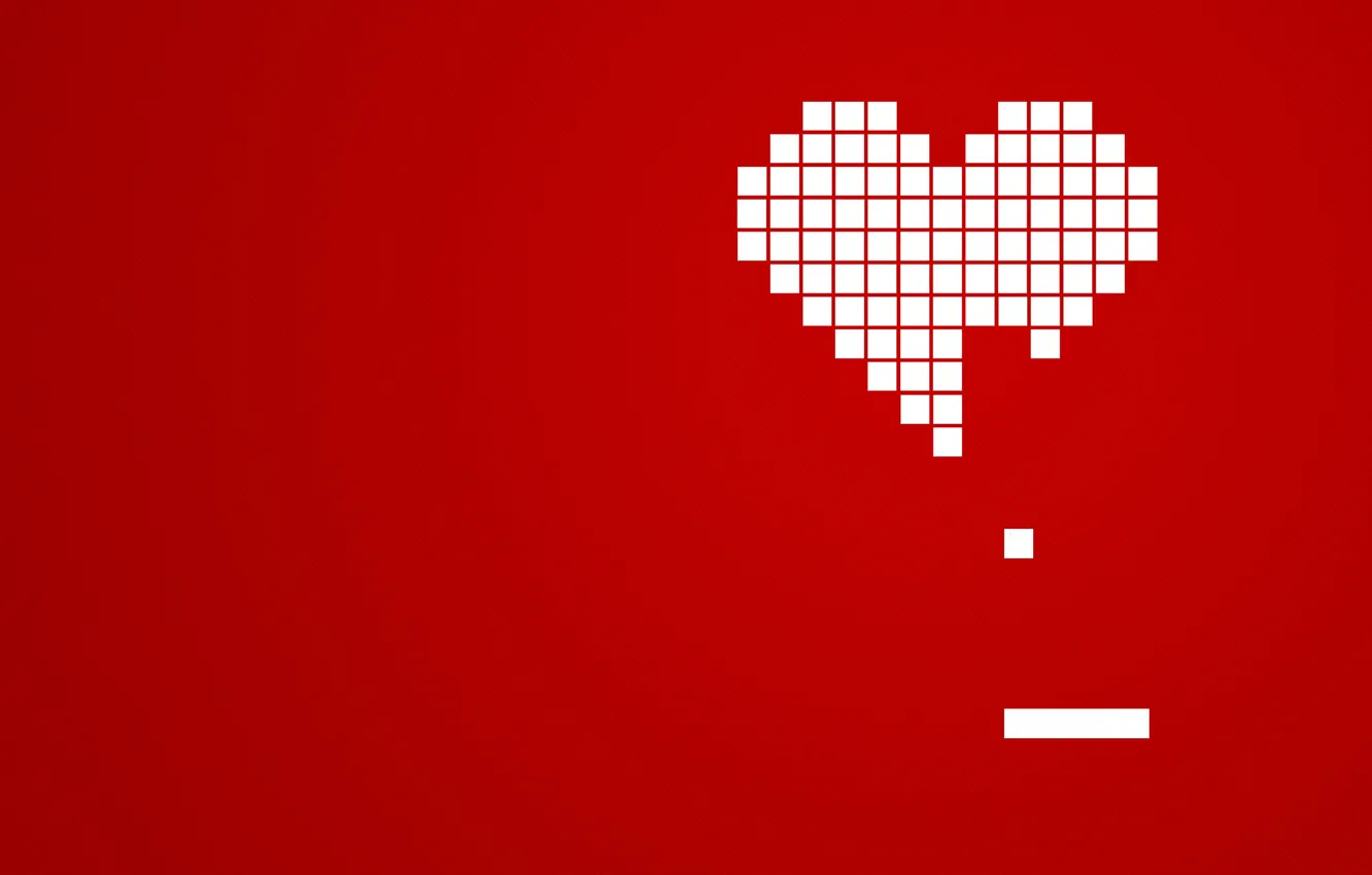 Фото обои красный, кубики, сердце