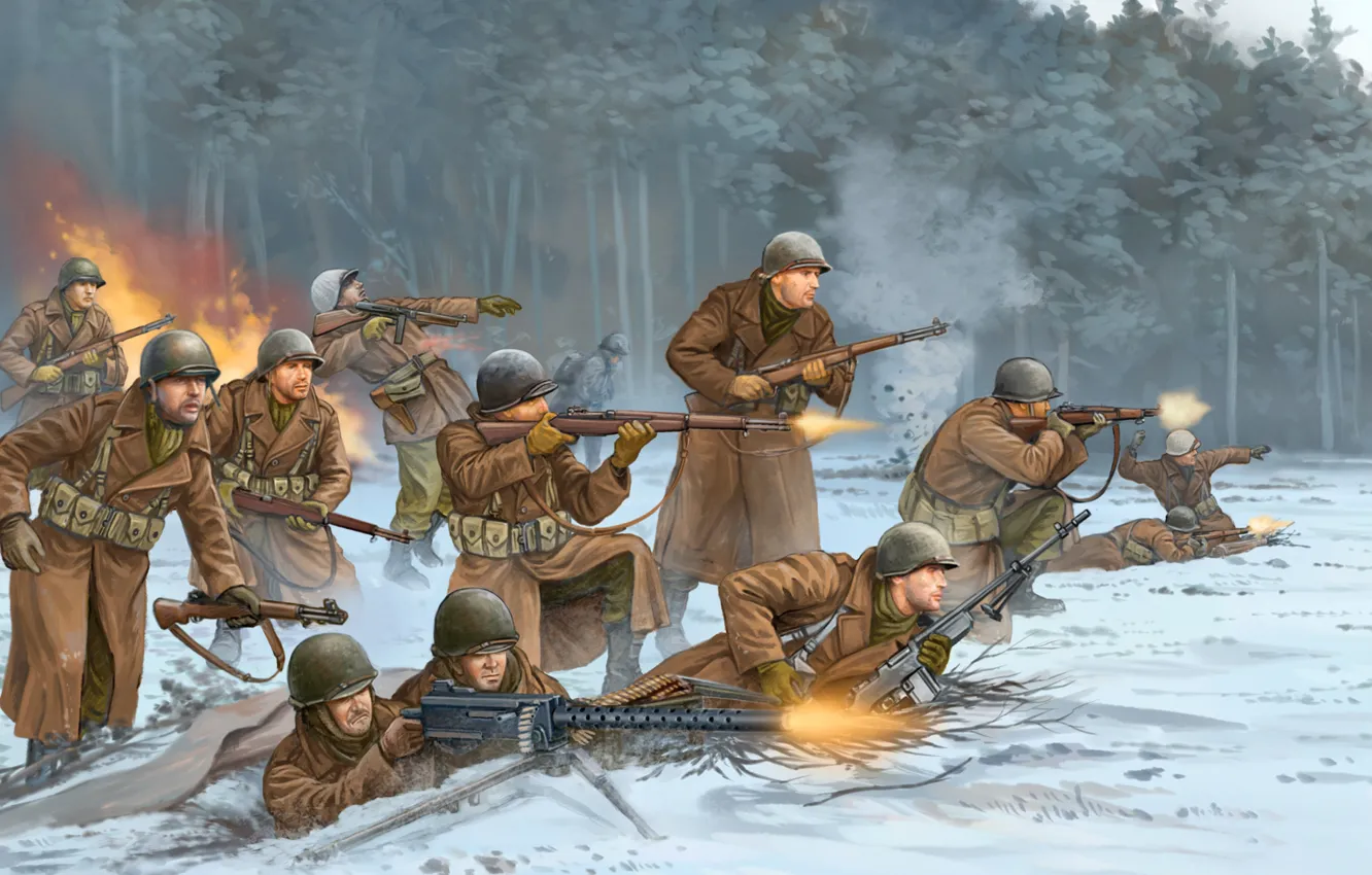 Фото обои арт, солдаты, Бельгия, США, game, the, Division, Flames of War