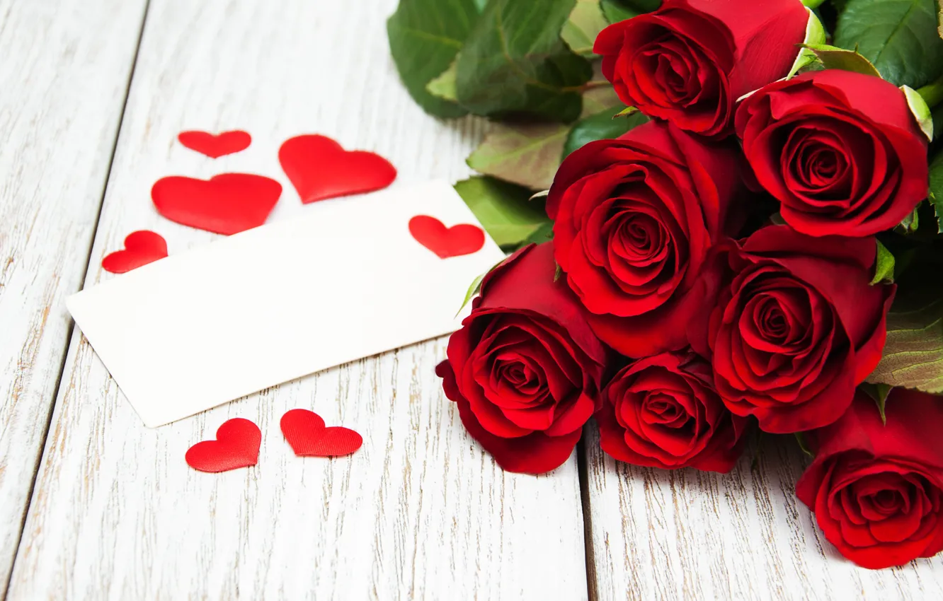 Фото обои любовь, розы, сердечки, красные, red, love, romantic, hearts