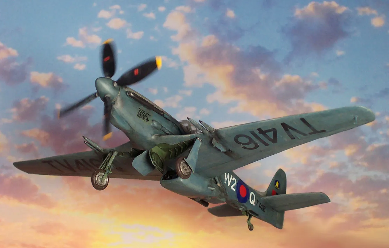 Фото обои небо, самолёт, британский, North American, WW2, Mustang FR.6, фоторазведчик