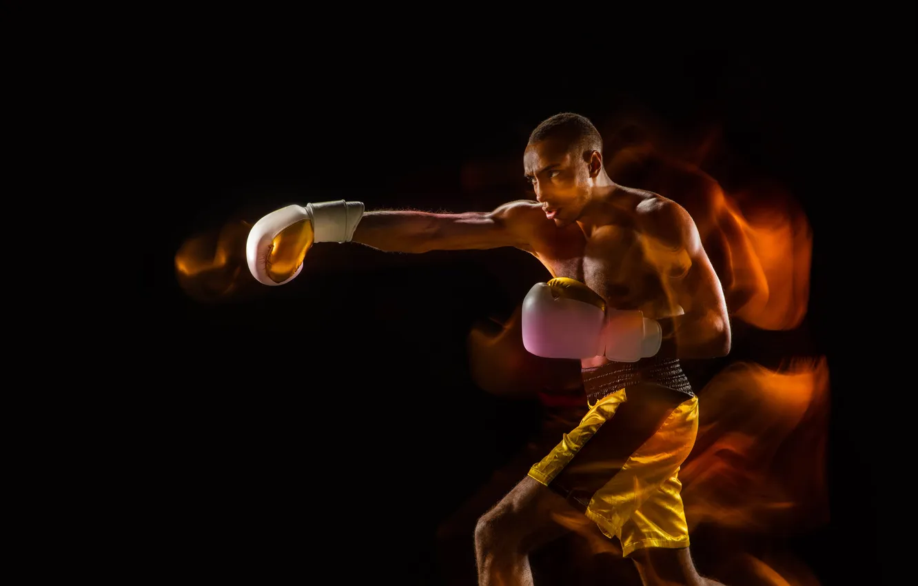 Фото обои black, professional, training, isolated, boxer