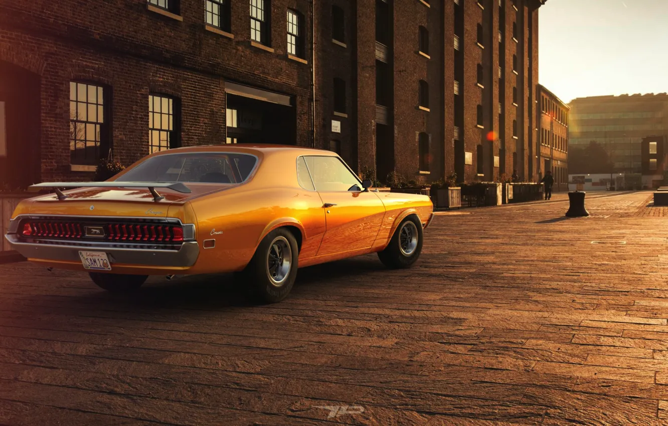 Фото обои Авто, Ретро, Машина, Cougar, 1970, Рендеринг, Mercury, Mercury Cougar