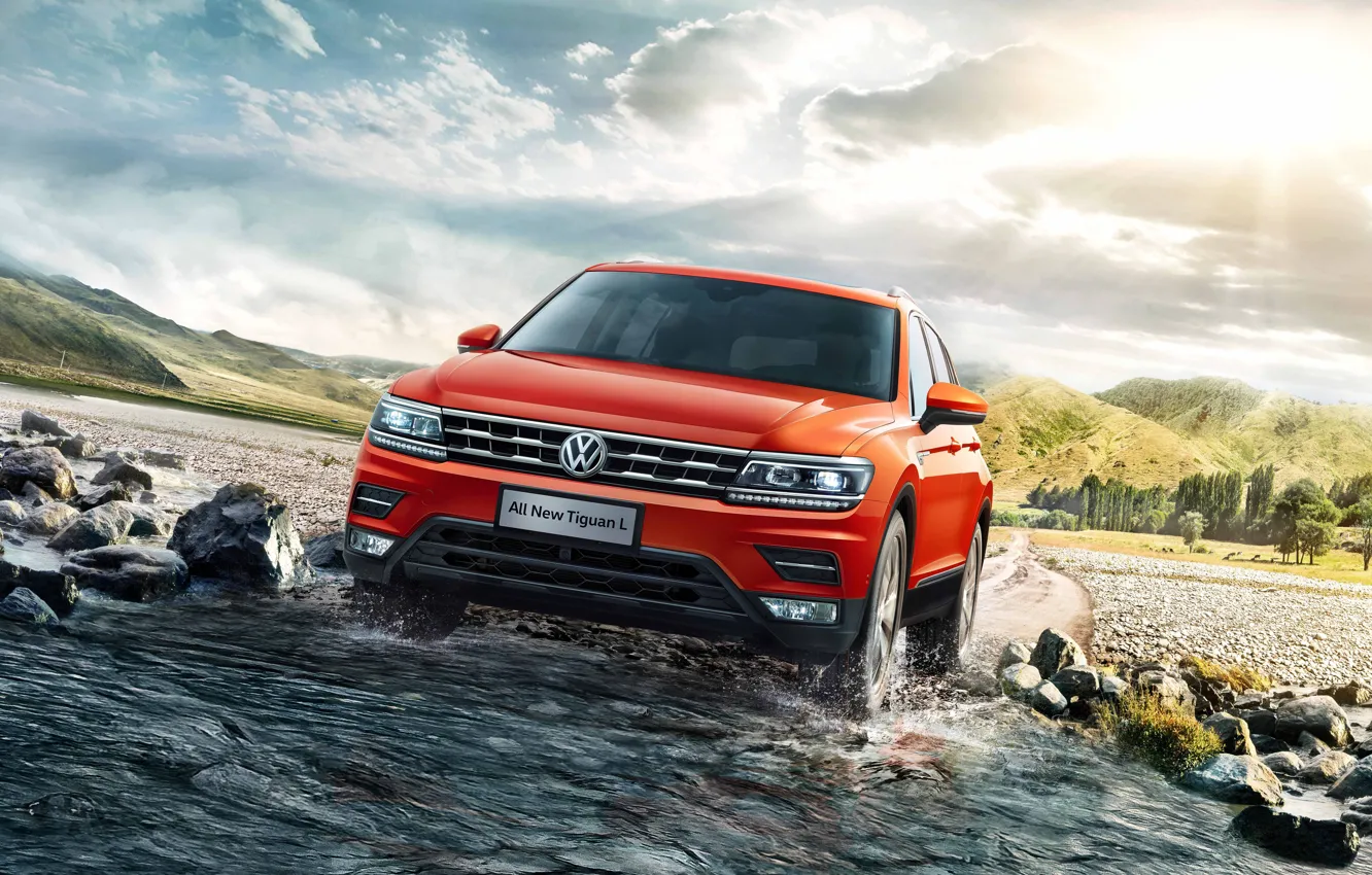 Фото обои Volkswagen, фольксваген, кроссовер, Tiguan, тигуан