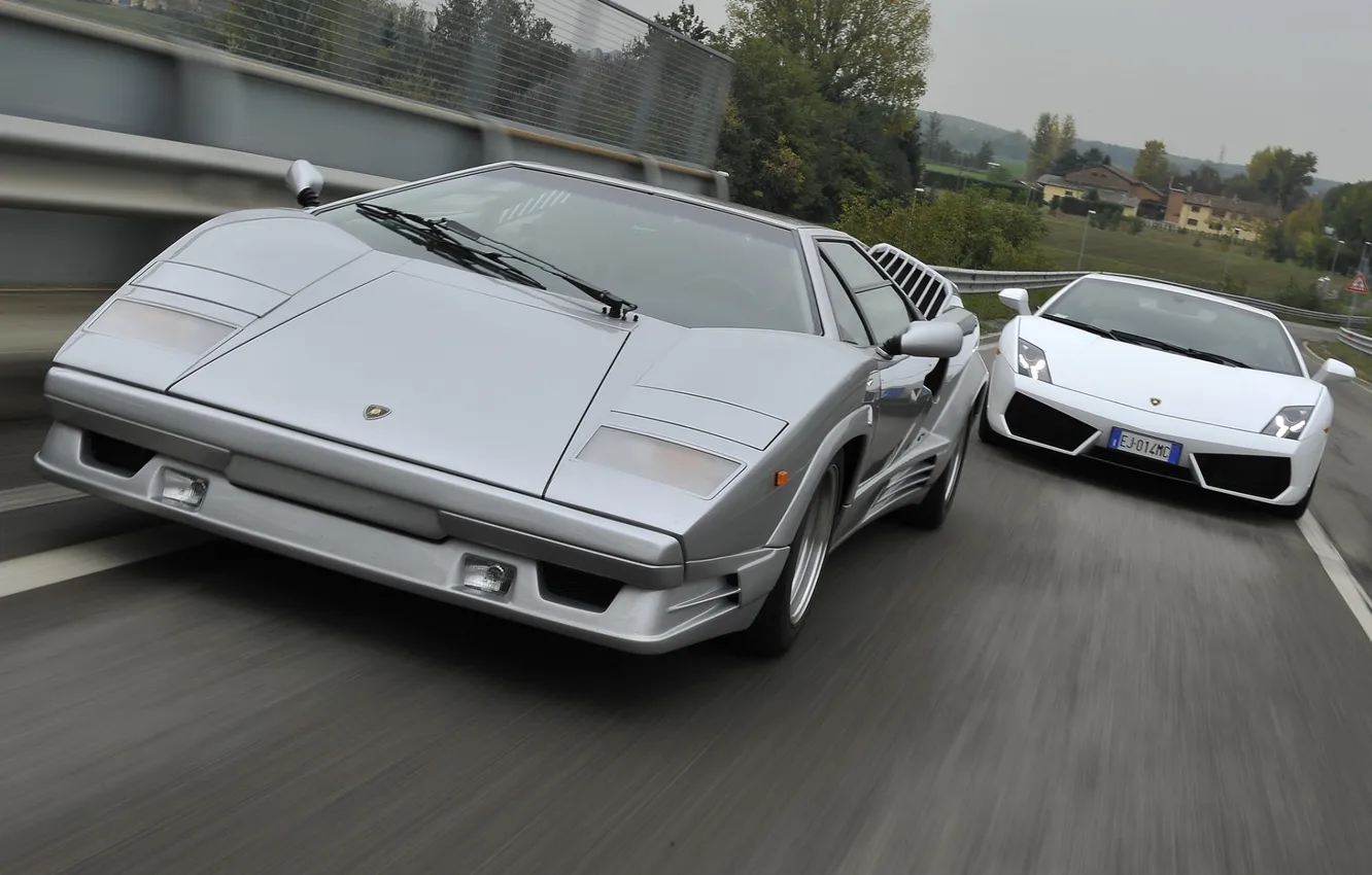 Фото обои Lamborghini, Gallardo, передок, and, суперкары, Countach, Ламборгини, Галлардо