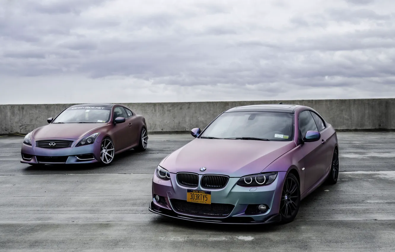 Фото обои BMW, Тюнинг, БМВ, Infinity, Инфинити, 335i, E92, G37
