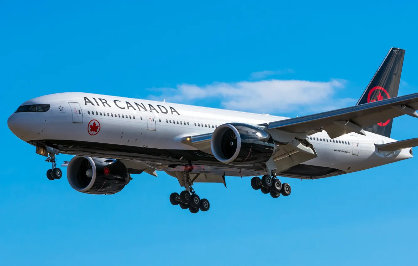 Фото обои самолет, пассажирский, Air Canada, 777-200LR, C-FYUJ 01