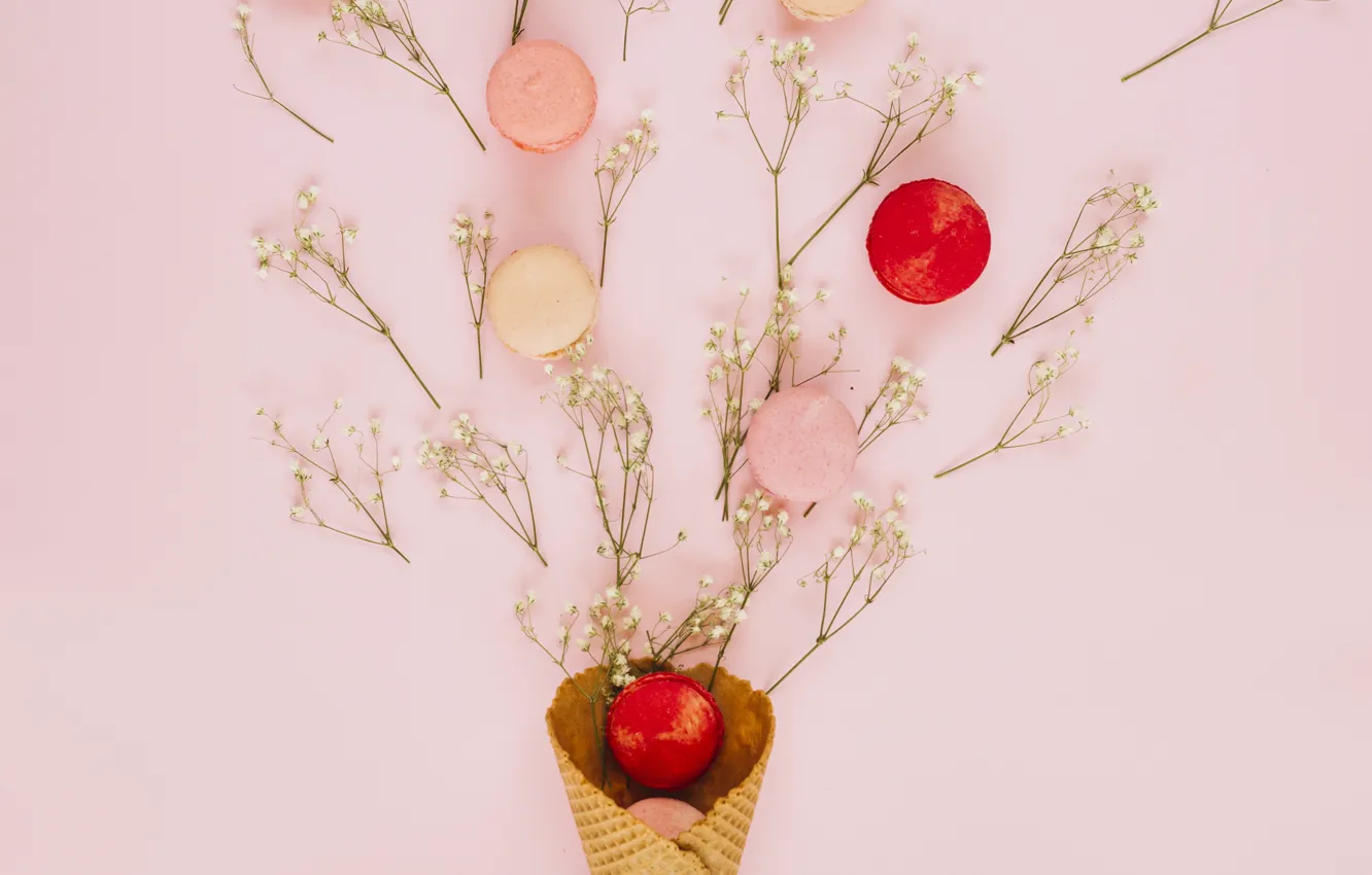 Фото обои цветы, фон, розовый, Flowers, декор, cookies