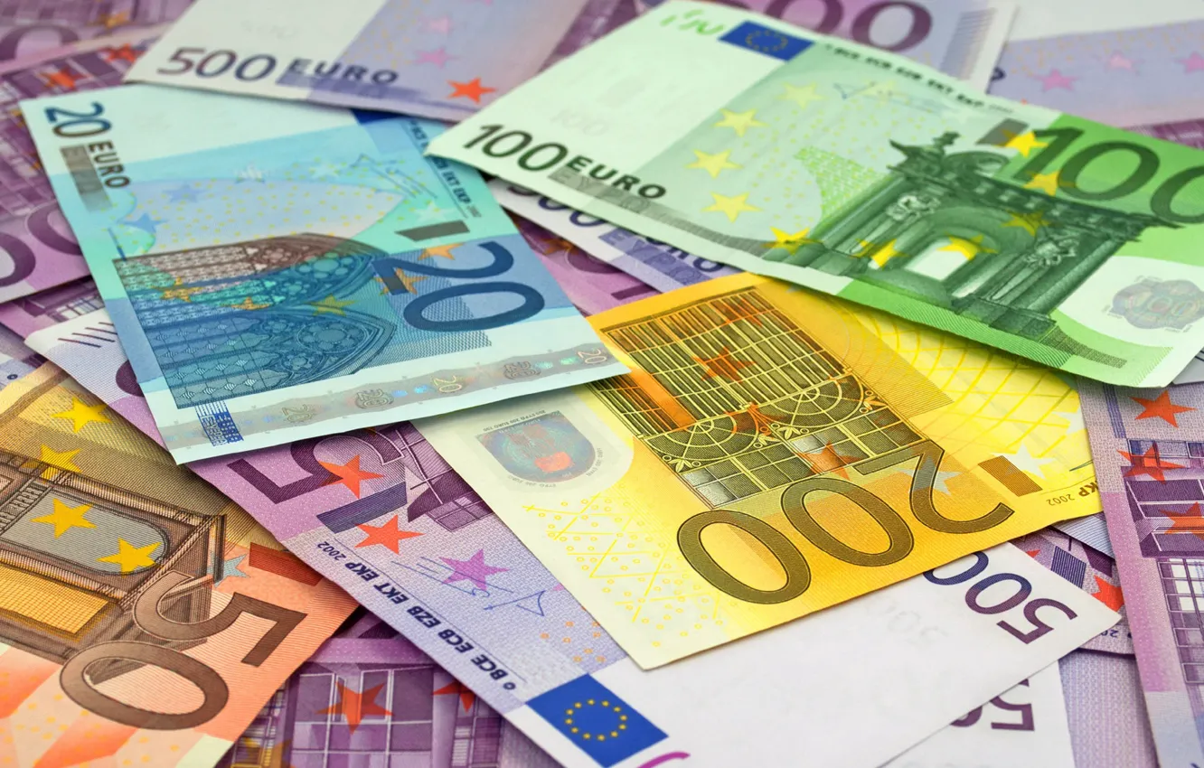 Фото обои деньги, валюта, купюры, EURO