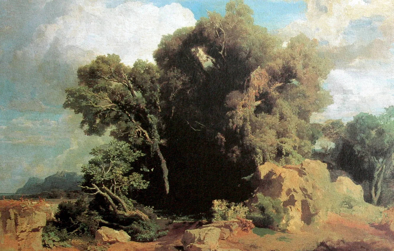 Фото обои Пейзаж, 1851, Арнольд Бёклин