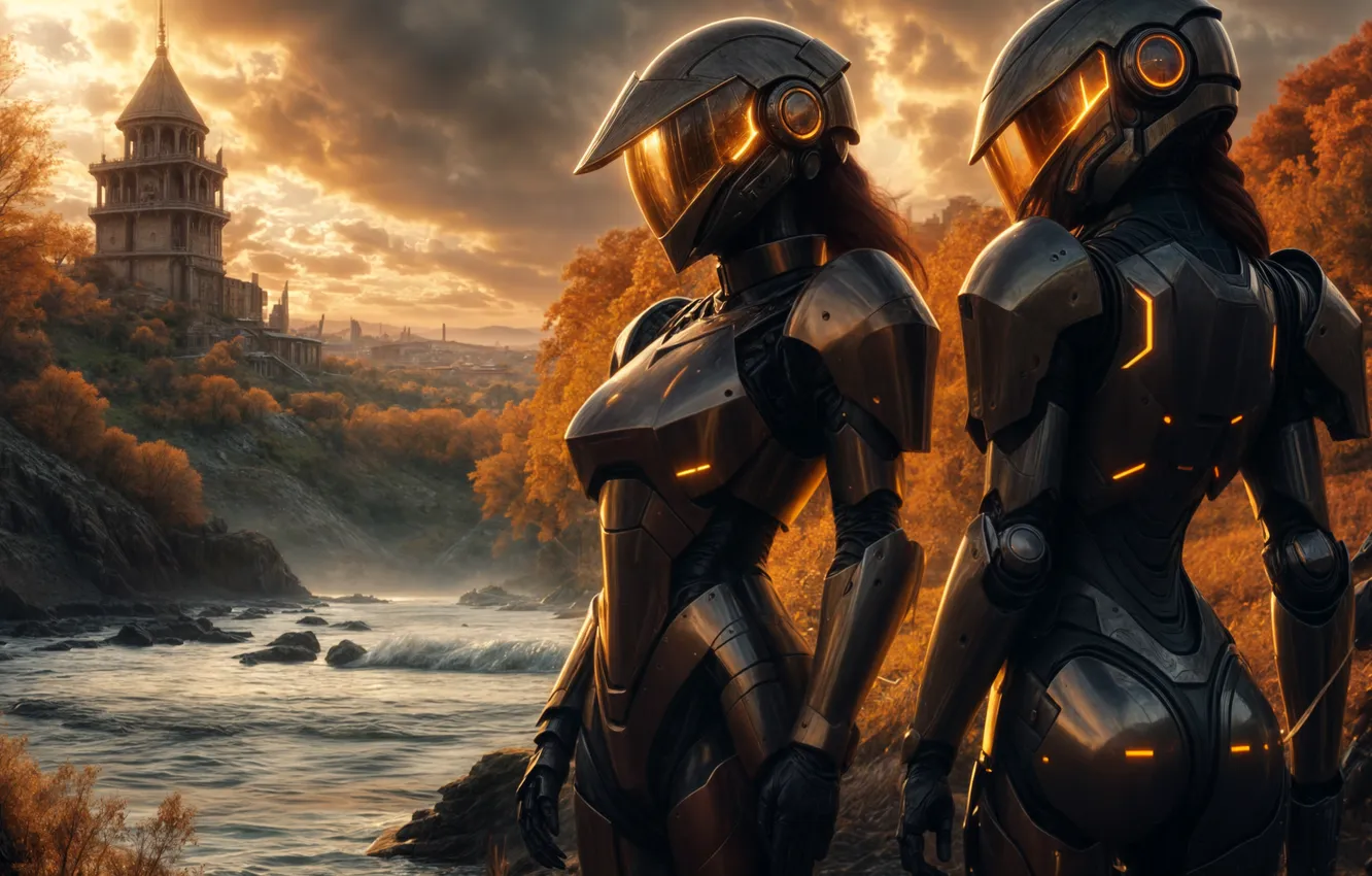 Фото обои science fiction, women, AI art