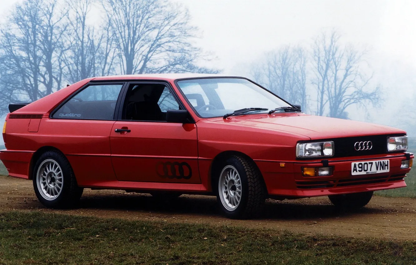 Фото обои красный, Audi, ауди, quattro, кватро