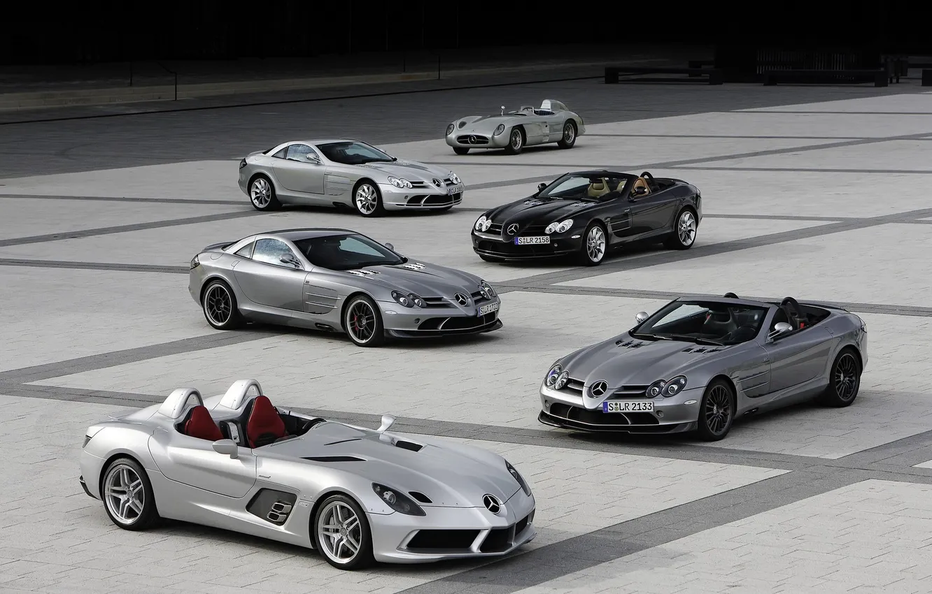 Фото обои SLR, Mercedes, Benz, модели, эволюция, мерседесы, развитие