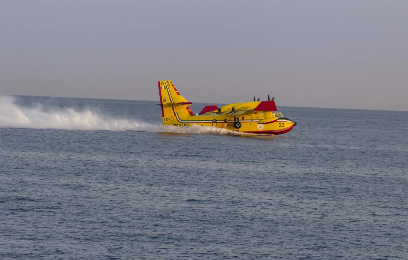 Фото обои море, самолёт, гидроплан