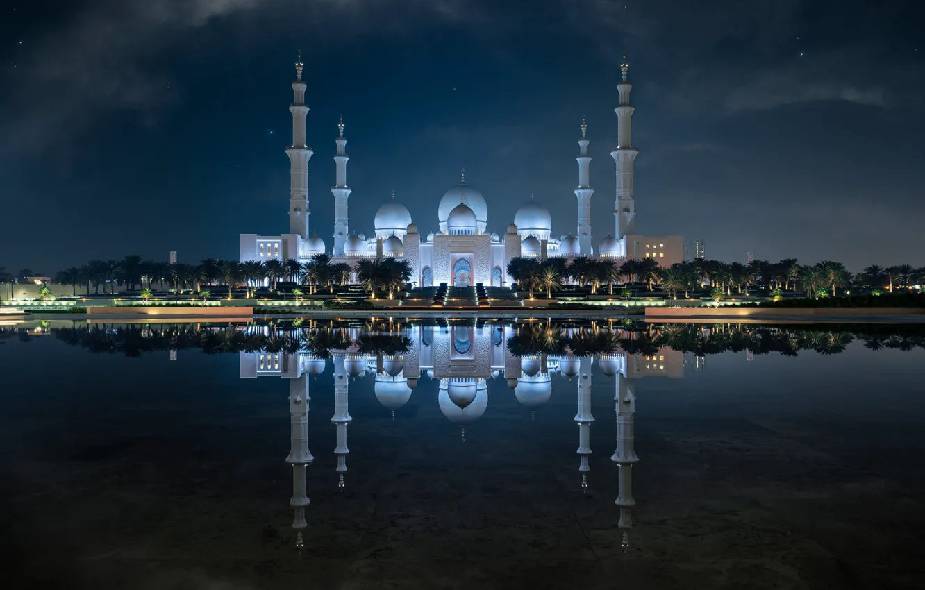 Фото обои Abu Dhabi, United Arab Emirates, Al Jāmi‘ al Kabīr