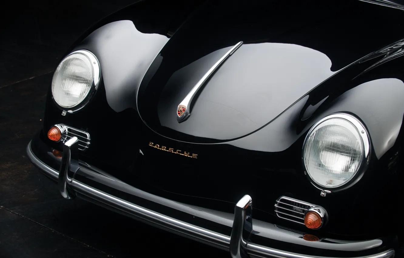 Фото обои Porsche, close-up, front, 356, 1958, Porsche 356A 1600 Cabriolet