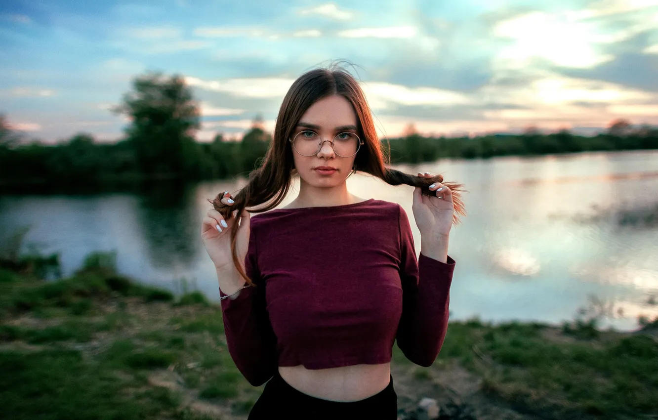 Фото обои девушка, природа, Дарья, Виктор Раков
