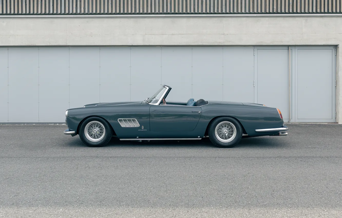 Фото обои Феррари, Кабриолет, Ferrari, спорт кар, вид сбоку, ретро автомобили, 1962, Ferrari 250 GT Cabriolet