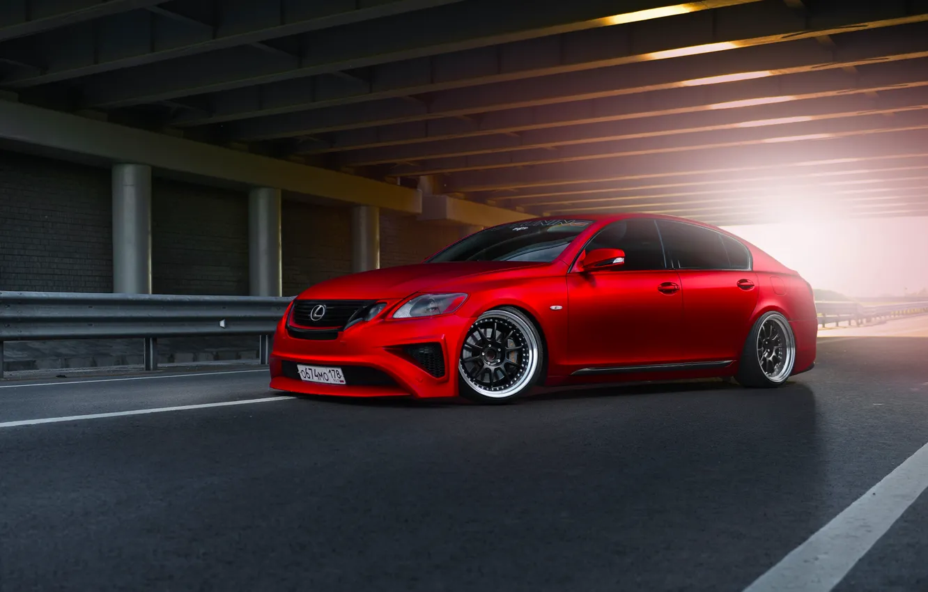 Фото обои Lexus, Red, Car, Front, Sun, Matte, Tuning, Sport