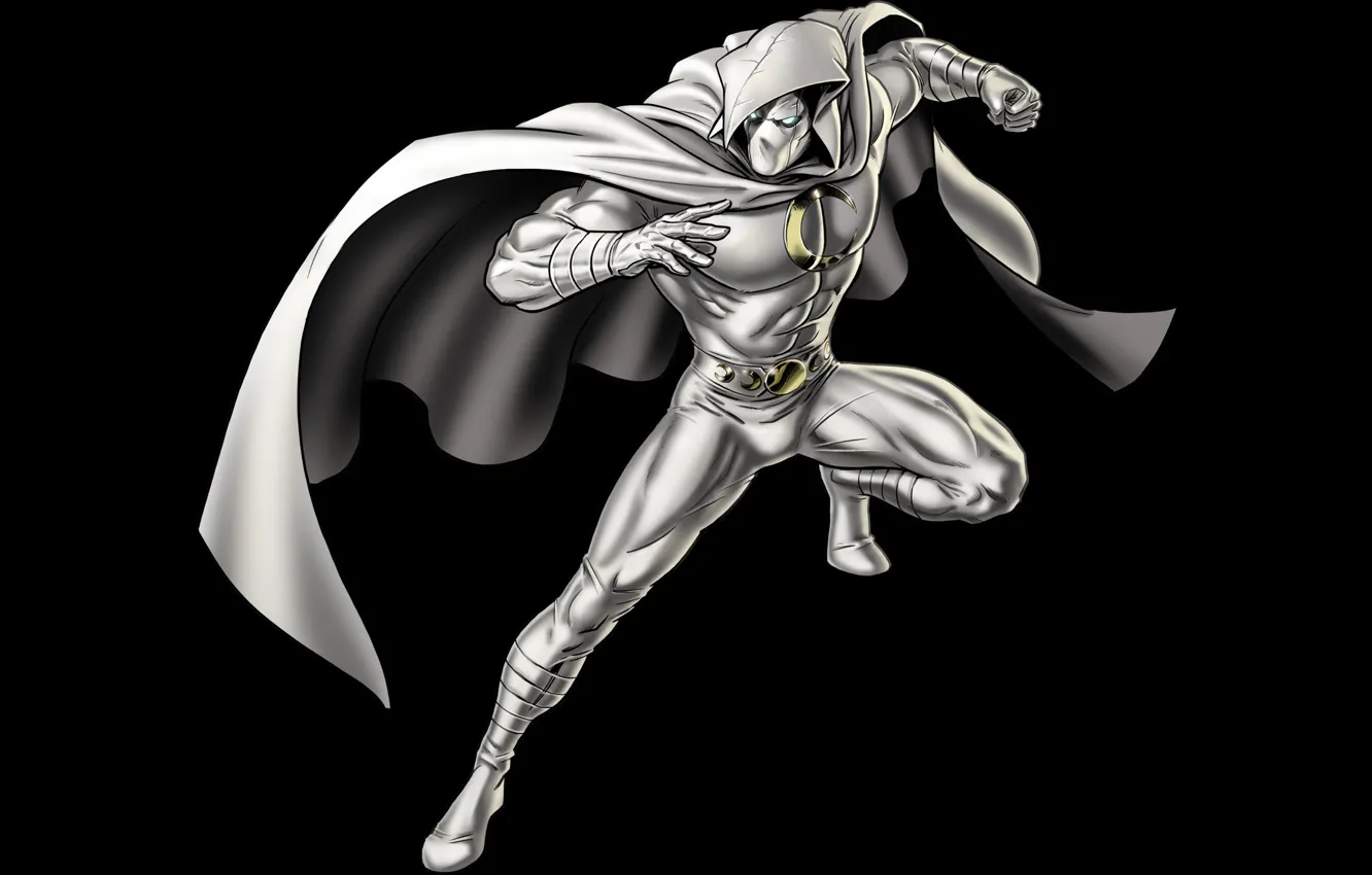 Фото обои белый, костюм, Marvel, Спектр, Moon Knight