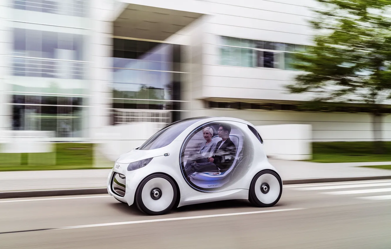 Фото обои car, Smart, concept car, Гибрид, смарт кар, smart eq vision