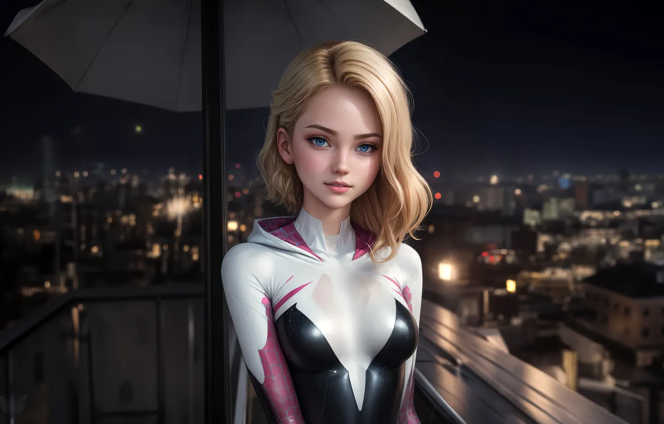 Фото обои Girl, Gwen, Spider, Gwen Stacy, Spider Gwen, AI Generated