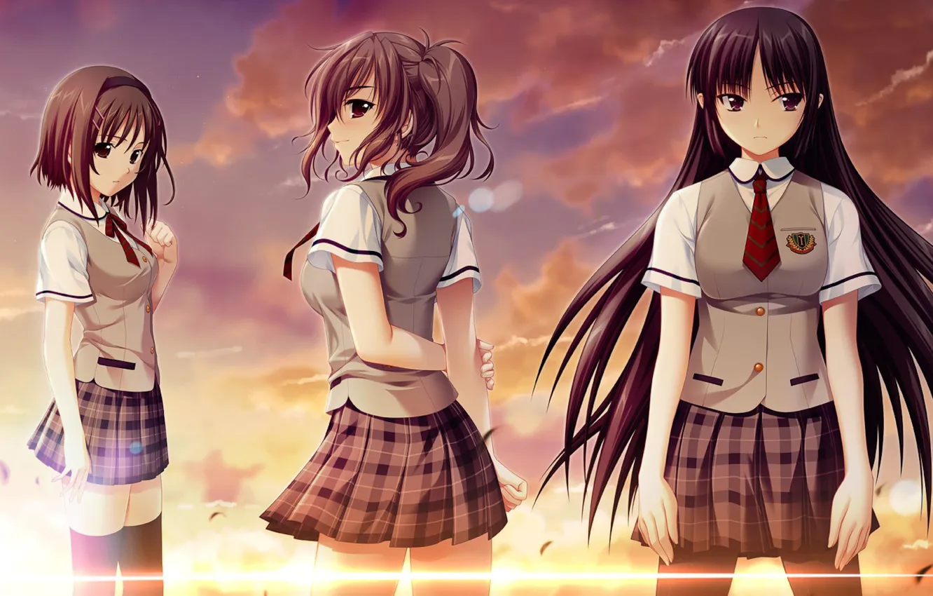 Фото обои girl, love, happy, girls, anime, beautiful, beauty, sweet