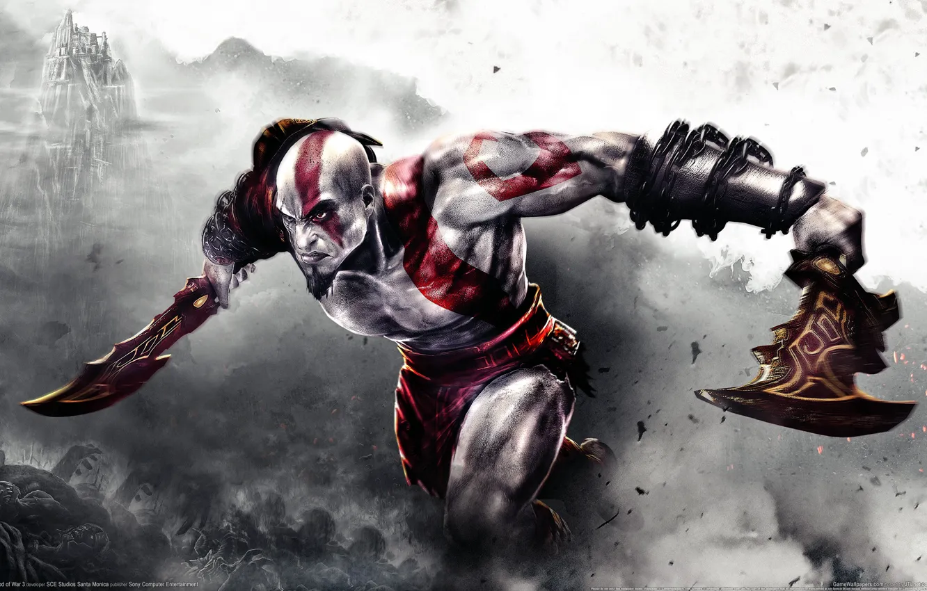 Фото обои god of war, бог войны, god of war 3, Kratos, sony, ps3, клинки
