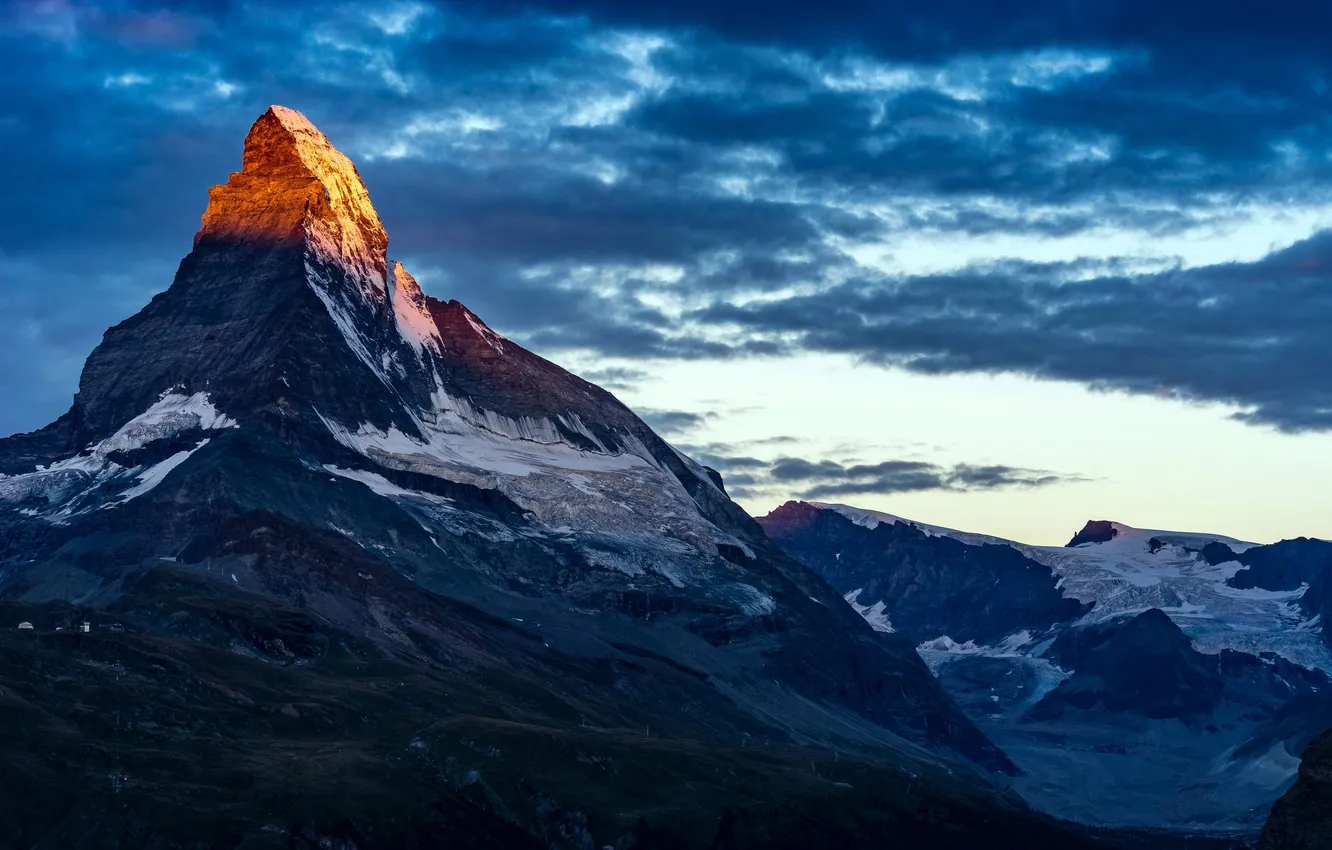 Фото обои Швейцария, Пик, восход солнца, Switzerland, sunrise, Dawn, Peak, Заря